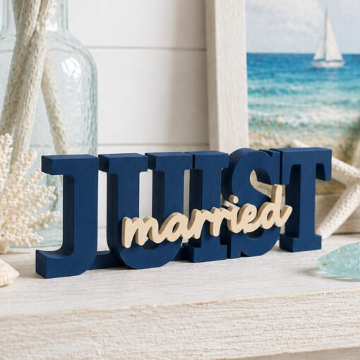 3D Letter Juist married blau beige