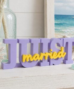 3D Letter Juist married lila gelb