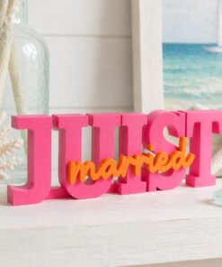 3D Letter Juist married pink orange