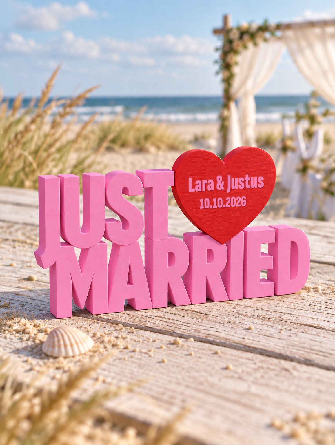 Just married - 3D Buchstaben - personalisiert